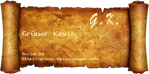 Grüner Kevin névjegykártya